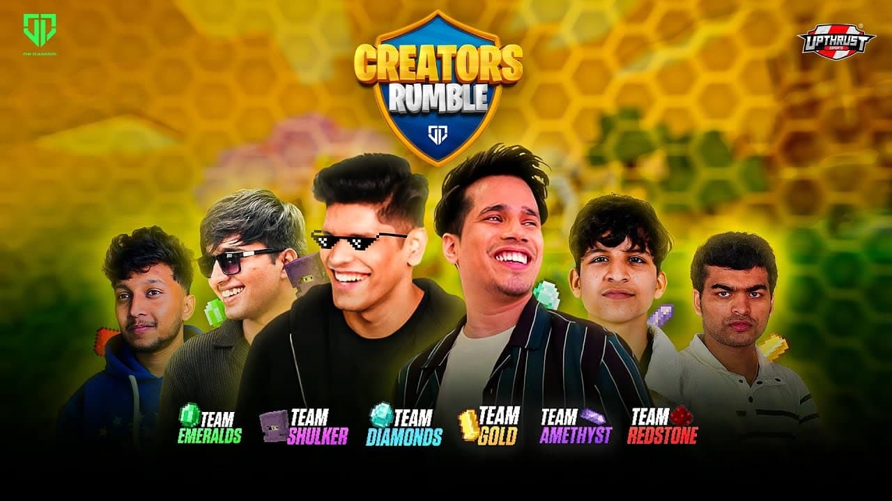 Creators Rumble tournament key art showing the six competing creator teams