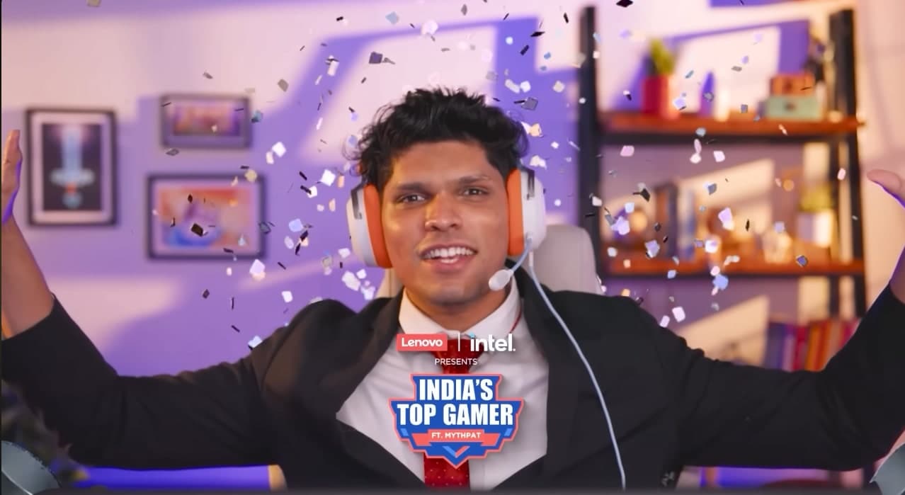 Mythpat on the India's Top Gamer set for Lenovo Legion